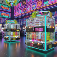 Machine à griffes d'arcade haut de gamme personnalisable en métal pour 8 personnes, avec éclairage LED et système sonore, alimentation 110/220V pour divertissement intérieur (pour poupées)