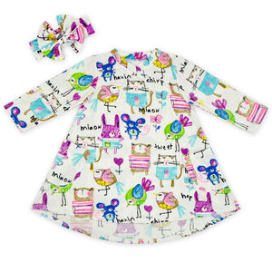Robe de Noël pour bébé fille, style asymétrique, manches longues, motifs basiques personnalisables par impression numérique - Product Image 2