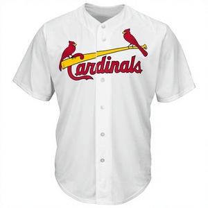 Klassisches Softball-Baseball-Trikot der Cardinals für Jugendliche und Erwachsene, bestickt, Tackle-Twill, einfarbig, Rot und Gelb, <span class=keywords><strong>super</strong></span> atmungsaktiv - Product Image 1