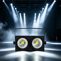 Equipo de Iluminación Profesional para Escenarios, Blinder de 2x100W Blanco Cálido, Luz LED Estroboscópica COB de 2 Ojos, Blanco Frío + Blanco Cálido para Clubes y Discotecas