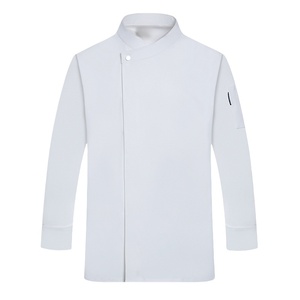 FUYI automnes hiver élégant hauts à manches longues imperméable à l'huile uniforme de chef pour Restaurant Bar dos cuisine <span class=keywords><strong>boulanger</strong></span> travail - Product Image 5