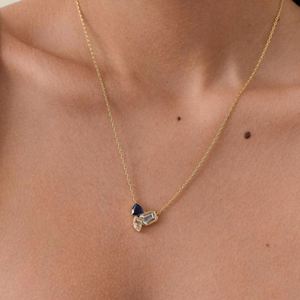 Collier en acier inoxydable pour femmes Mode européenne et américaine Ins Ruby Zircon Collier - Product Image 3