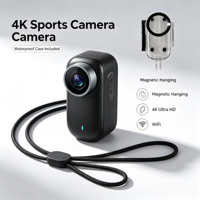 Mini Cámara Deportiva 4K Portátil, Magnética, Resistente al Agua, para Exteriores, POV, Vlog, Mascotas, Bicicleta, Motocicleta