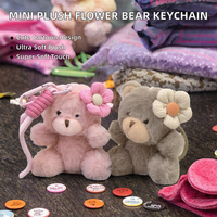 En gros, Porte-clés lumineux en peluche ours fleur mini dessin animé, Kawaii, doux, écologique et durable, breloque de sac