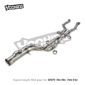 OEM 2,75 pulgadas igual longitud tubo medio 2014-2019 para BMW M3/M4 F80 F82 F83 S55 3,0 T resonador de pulido de acero inoxidable - Product Image 6