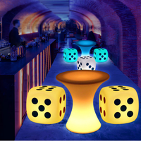Lumière extérieure à énergie solaire en gros Led Cube Light, Cubes de meubles d'éclairage, Cube éclairé RVB Ensembles de table et de chaises de bar de siège