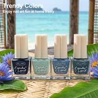 Vernis à ongles tendance bleu-vert à base d'eau, pelable, écologique, sans cruauté animale, qualité salon, pour DIY et nail art à domicile, salons UE et US