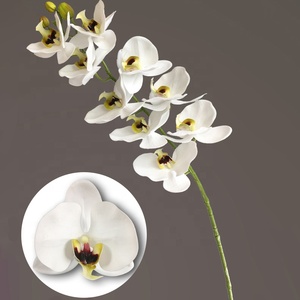 Orquídeas artificiales <span class=keywords><strong>de</strong></span> látex con estampado 3D, orquídeas artificiales <span class=keywords><strong>de</strong></span> seda falsa blanca con flores decorativas para el hogar, 2020 - Product Image 3