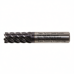 Ttake Ta1411 Solid Carbide End Mill Nano TiAln Coated 45 Degree Helix Short For Super Finishing In Contouring - Product Image 2