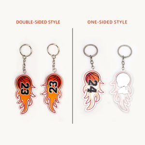 Factory Wholesale Custom Designed <b>Anime</b> Cartoon Basketball Number Mini Transparent PVC <b>Keychain</b> Personalized Mini Acrylic - Product Image 6