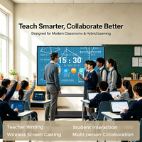 Tableau blanc interactif intelligent 4K UHD de 65, 75, 86 pouces avec Android/Windows, 40 points tactiles, fente OPS, pour l'éducation et les réunions (FCC/CE)