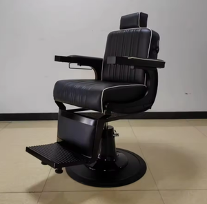 Business Style Barber Shop Chair Reclining 360 Degree Rotating Hydraulic Pump Modern Design <b>Synthetic</b> <b>Leather</b> Durable for Gym - Product Image 3