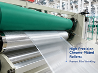 Ligne de production de films soufflés multicouches par coextrusion avec système d'anneau d'air