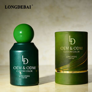 Cylindrical Green Printed logo 30ml 50ml 100ml <b>Spray</b> Glass Luxurious <b>Empty</b> Perfume <b>Bottles</b> Customand and Paper Boxes - Product Image 1