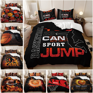 Polyester Fabric Sports Basketball Boys <strong>Bedding</strong> Sets Teenage Fashion Duvet Cover Set - Product Image 2