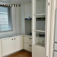 Puerta Plegable de Aluminio Extruido AOSTTER en Blanco Limpio con Doble Acristalamiento Low-E IGU y Diseño Anti-Pinch para Apartamentos de Lujo