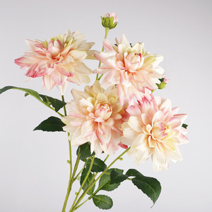 Fleurs artificielles Dahlia, tige longue de 76 cm, en soie plastique colorée, pour mariage, décoration intérieure, accessoires de photographie - Product Image 3