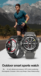 Montre connectée GPS AMOLED HK08 avec logo personnalisé, tracker d'activité pour hommes, moniteur de santé, suivi du sommeil, boussole, étanche IP67, idéale pour les voyages - Product Image 3