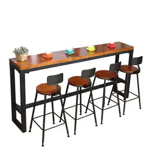 American-Style Iron Wall Bar Table and Chair Leisure Milk Tea Snack Bar Dining Table and Chair Combination High Stool Bar Chair