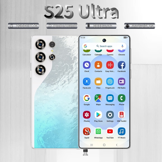 Newest Red Mi S25Ultra 12GB+512GB Smartphone 7.3 Inch AMOLED Screen Android 15 Fingerprint Unlocked Global Version best seller