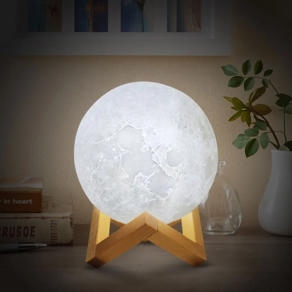 Wholesale 3D Printer Moon Lamp Touch Control 3D Print Moon Lamps Night Light Christmas Gifts