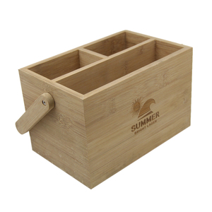Porte-ustensiles en bois d'acacia FSC&BSCI avec poignée, organisateur multi-positions pour <span class=keywords><strong>cuisine</strong></span>, bureau, salle de bain, chambre à coucher - Product Image 2