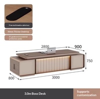 Bureau de direction en bois massif haut de gamme, table de bureau exécutive écologique de luxe, mobilier de bureau moderne pour PDG et directeurs, bureau d'écriture minimaliste