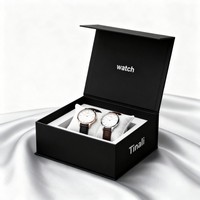 Boîte d'emballage de montre en carton de luxe, impression numérique, boîte noire mate pour homme, logo personnalisé, boîte de montre, vente en gros d'usine, éponge UV
