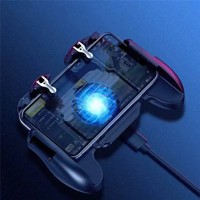 Ready Stock Mobile Phone L1R1 Controller Holder With Cooling Fan For Smartphone Games Trigger Free Fire Pubg Mobile Controller F