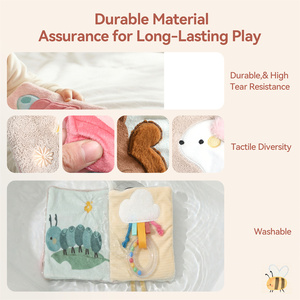 <span class=keywords><strong>Nuovo</strong></span> Design Premium: <span class=keywords><strong>Libro</strong></span> in Stoffa Morbida per Neonati con Carta Sonora, Giocattolo Sensoriale Educativo Montessori per Bambini 0-3 Anni - Product Image 4