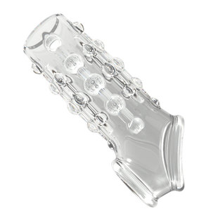 Hengha Penis Sheath <b>TPE</b> Adult Stimulation Cock Ring Extended Crystal Design - Product Image 3