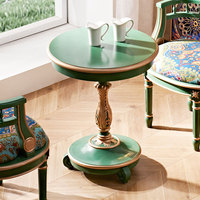 Petite table d'angle américaine vintage en bois massif Buffet de canapé peint pour villa Salon Balcon Table basse et ronde
