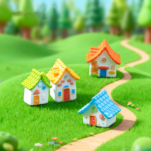 Figuras de Casas en Miniatura de Resina Coloridas y Adorables, Decoración de Micropaisajes para Jardín de Hadas, Casa de Muñecas, Bonsái y Manualidades - Product Image 4