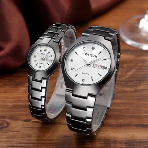 Venta caliente de cuarzo relojes pareja de negocios de aleación de amante muñeca relojes Original reloj de pulsera