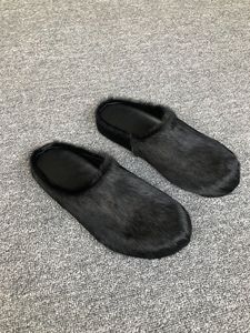 Pantuflas de Plataforma Gruesa para Mujer, Color Caramelo, Cuero Genuino, Pelo de Caballo, Punta Cerrada, Estilo Casual, Marny Fur Slides 1.1 - Product Image 3