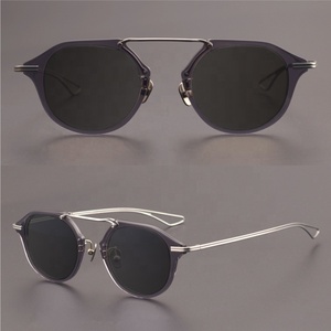 Gafas de Sol de titanio y acetato a la moda para hombre, gafas de sol de lujo de alta calidad con logotipo personalizado, gafas de sol de diseñador Unisex - Product Image 5