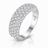 Bague en argent 925 avec moissanite, taille brillant rond, sertie à griffes, micro-incrustation, unisexe, bijoux de mariage et de fiançailles