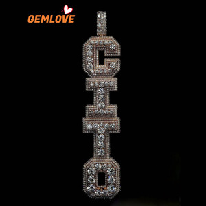 Custom <b>Name</b> Pendant Cuban <b>Chain</b> 18K Solid Gold Oval Cut Diamond Personalized Hip Hop Necklace for Anniversary & Party - Product Image 1