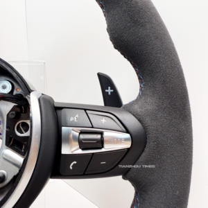 Volante deportivo estilo CS completo Alcantara <span class=keywords><strong>M</strong></span> compatible con <span class=keywords><strong>BMW</strong></span> M3 M4 M5 M6 X6 X7 <span class=keywords><strong>X8</strong></span> F01 F06 F10 F11 F15 F20 F22 F30 F32 - Product Image 3