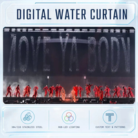 Fontaine musicale numérique professionnelle d'extérieur à rideau d'eau programmable LED, étanche IP68, garantie 5 ans, B2B