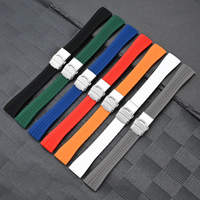 Bracelets de sport universels à dégagement rapide en acier inoxydable et silicone, fermoir pliable premium, 18 20 22 24 mm, orange rayé, étanches