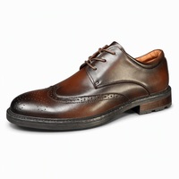 Chaussures Derby Brogue pour Hommes Prêtes à l'Expédition, en Cuir de Vachette Véritable, Semelle Extérieure en Caoutchouc Épais Antidérapant, Expédition Rapide en 48H