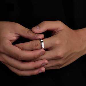 Factory Custom 925 Silver <strong>Moissanite</strong> <strong>Men</strong> <strong>Ring</strong> Round Cut Paved Full Iced Out Hip Hop Finger <strong>Ring</strong> for Engagement or Fashion Wear - Product Image 1