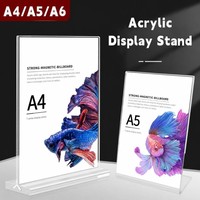 Support d'affichage de tableau d'affichage de bureau A4/A5/A6 en acrylique double face transparent, écologique, imprimé UV, pour étiquettes de prix et supports de menu