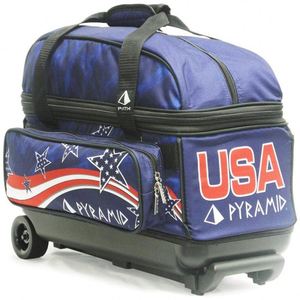 Sac de bowling BSCI Double Roller 2 Ball avec grand compartiment séparé pour chaussures de bowling, polyester 600-D - Product Image 1