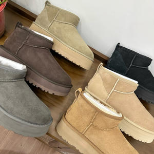 ספל מותאם אישית חם עור מטושטש עגל מקורה חיצוני שלג בחורף fluffy sheppy עם pvc insole unisex - Product Image 4