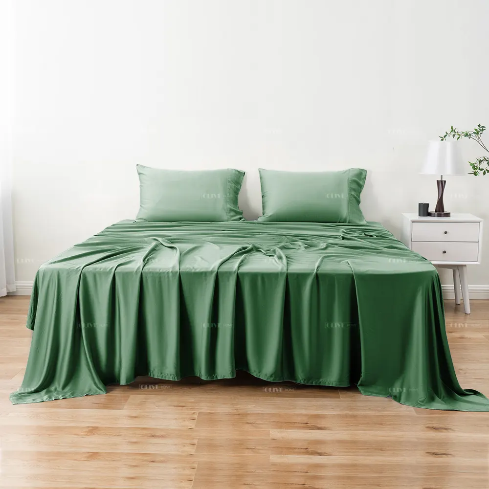 Bán Buôn 100% Hữu Cơ Tre Viscose Tấm Thiết Lập Sang Trọng Sateen Tre Duvet Bìa Lụa Tre Chất Lượng Cao Lyocell Tấm