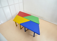 Table trapézoïdale en plastique pour enfants, version extensible, table d'activités pour la maternelle, tables et chaises réglables pour l'éducation préscolaire