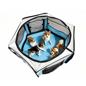 Corral Plegable para Mascotas, Antiarañazos, con Laterales Suaves, para Exteriores, con Logotipo Personalizado, Transpirable, para Perros y Gatos - Product Image 3