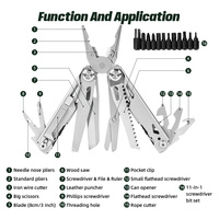 Navaja Multiherramienta Plegable de Acero Inoxidable para Exteriores, Multiherramienta Suiza Personalizada 10 en 1, Alicates Multiherramienta de Bolsillo para Reparaciones